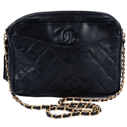 Chanel Quilted Lambskin 24K Gold Camera Bag
